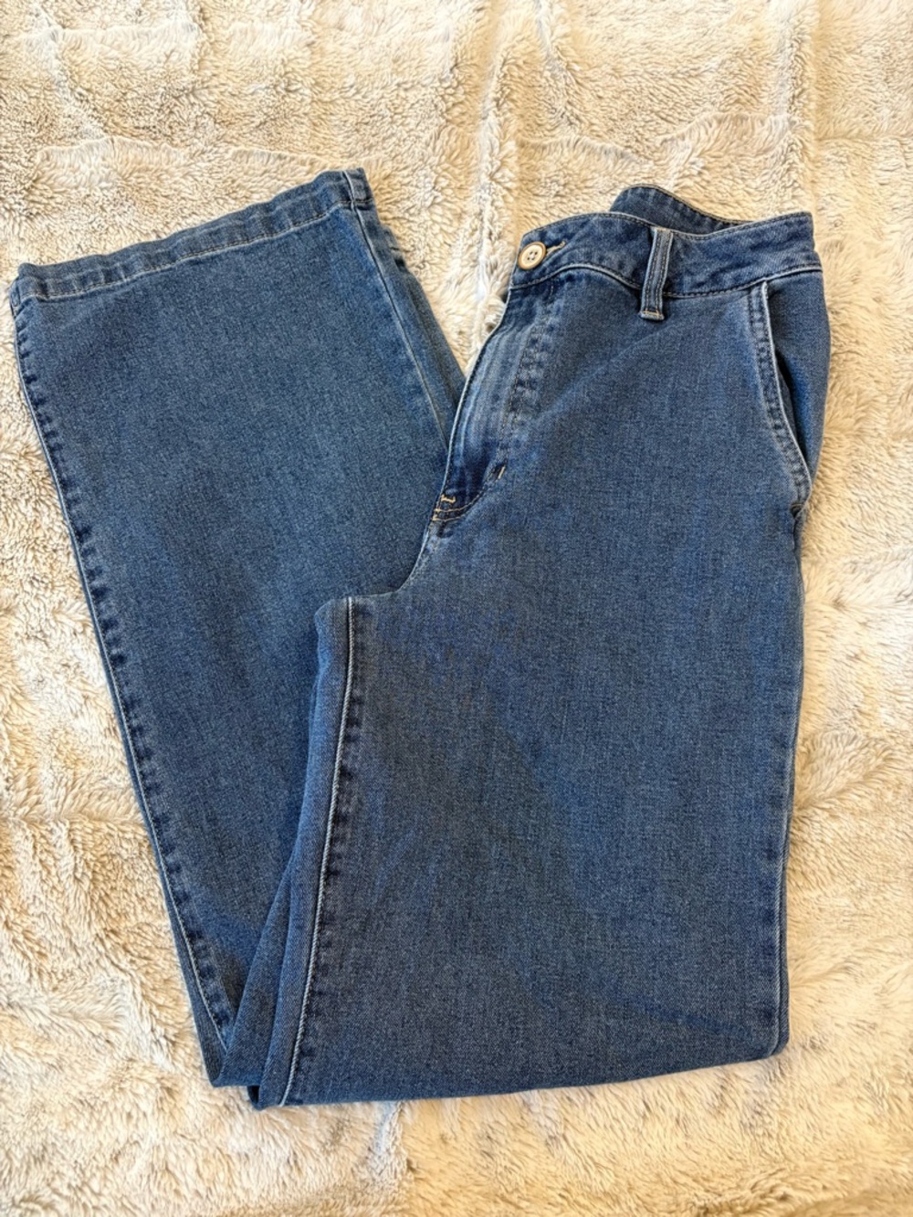 Rachel Zoe Medium Wash High Waist Wide Leg Denim Jeans Size 8